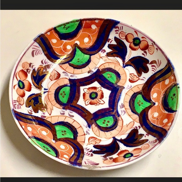 1800s Gaudy Welsh Hexagon Pattern 113 Pink Lustre Plate - Picture 5 of 10